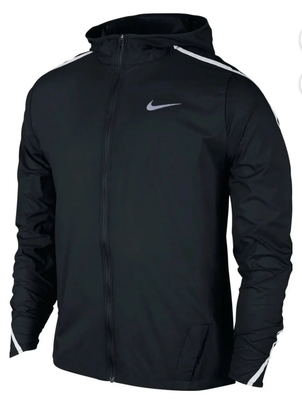 Nike Impossibly Light Hooded Men's Running Jacket Black/White - Picture 5 of 8